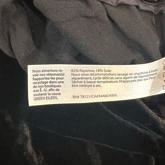 Eileen Fisher Petite Medium Women's Black Velvet Elastic Waist Pants - Picture 3 of 9